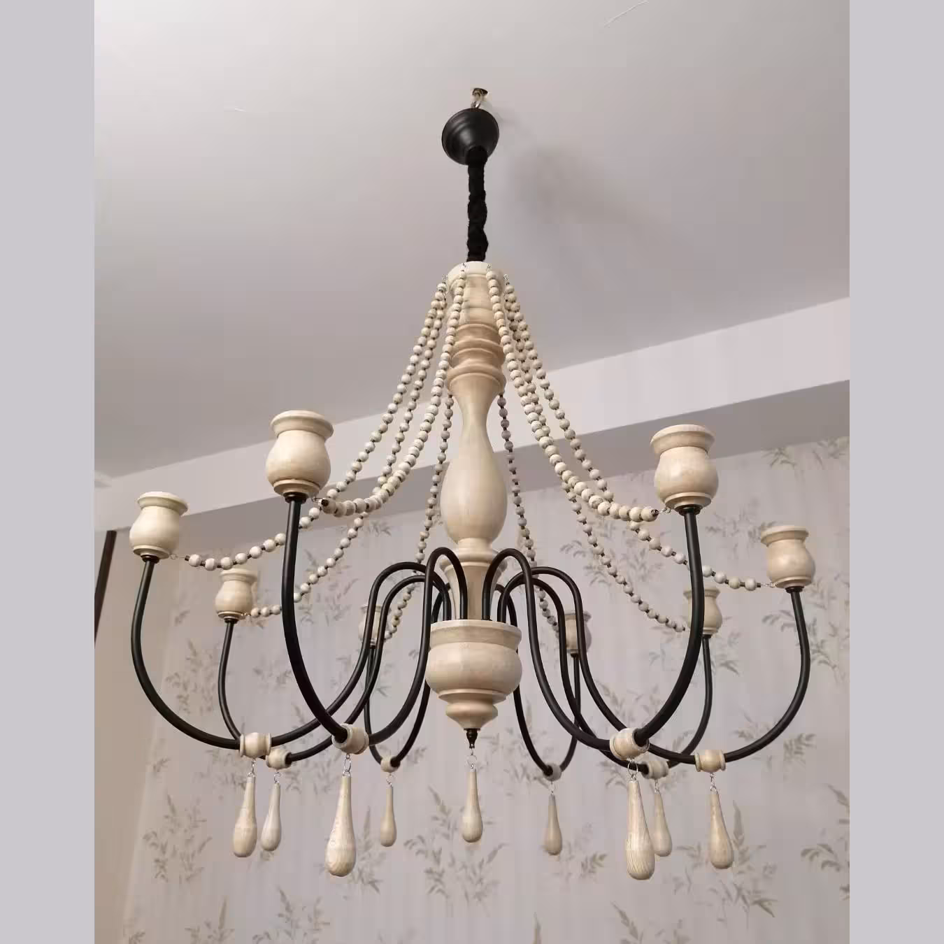 لوستر روستیک چوب فلز مدل INR12