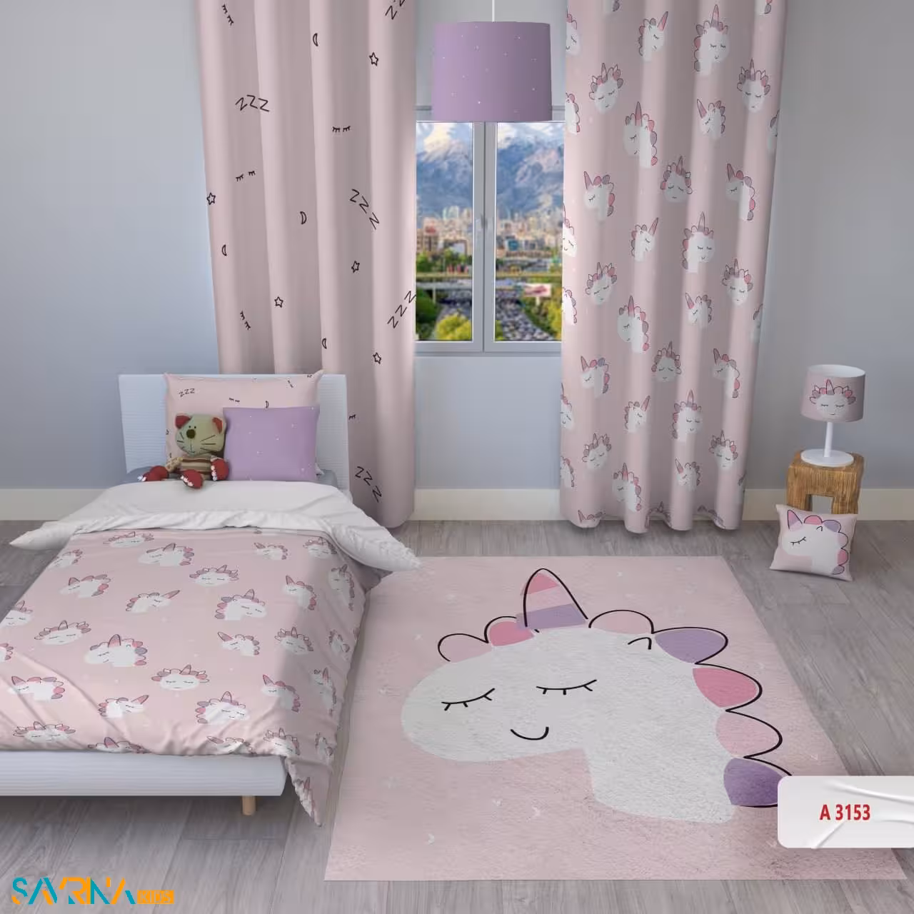 سرویس روتختی طرح تک شاخ گوگولی یک نفره کد A3153