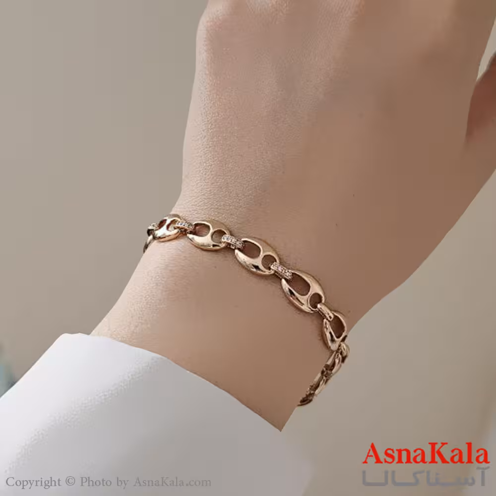 دستبند زنانه ترند برند ژوپینگ مدل مینیمال طلایی کد DSB18733W