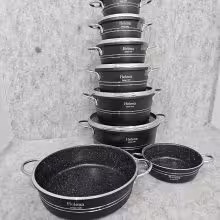 سرویس قابلمه 14 پارچه هلنا دسته نقره ای