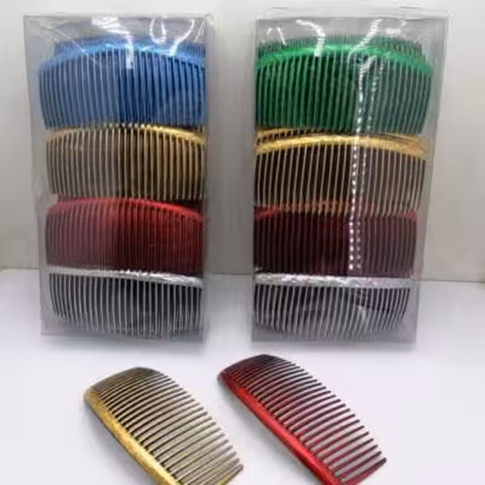 شانه زلفی طلاکوب بزرگ وکیوم (48 عددی)