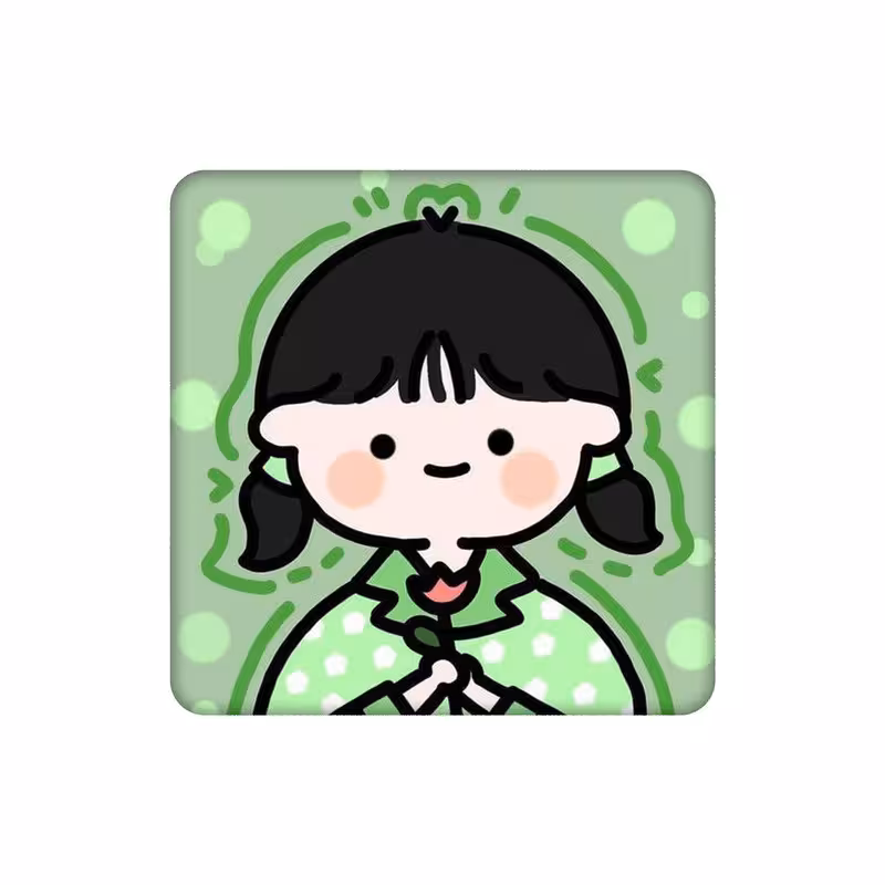 زیرلیوانی طرح دختر مو مشکی با گل لاله کد 9782874