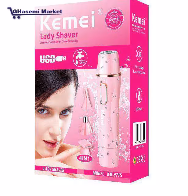 شیور فلاوز اصلاح 4 کاره صورت وبدن زنانه KEmEi مدل : 2715 – KM