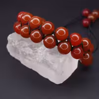 دستبند دوردیفه سنگ عقیق قرمز کد 310168