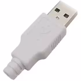 سوکت نر کاوردار USB A سفید