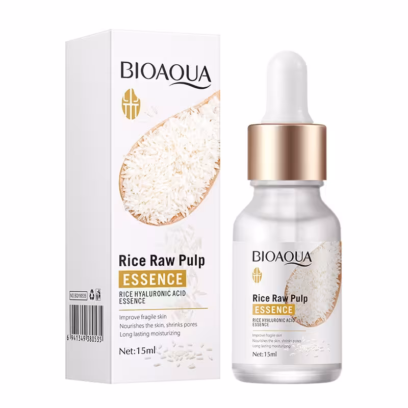 سرم پوست بایو آکوا مدل Rice Raw Pulp Hyaluronic Acid حجم 15 میلی لیتر