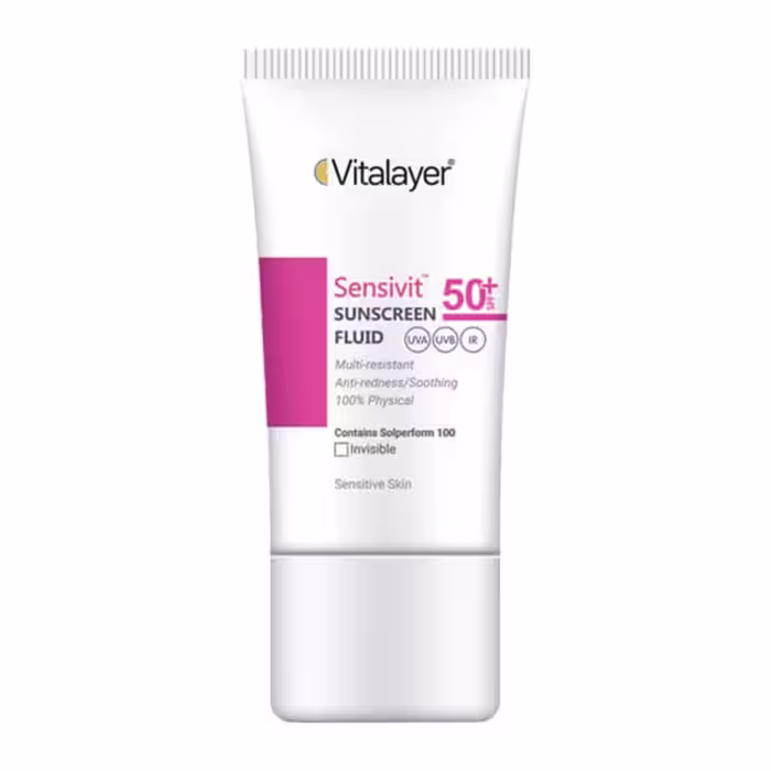 ضد آفتاب بدون رنگ SPF50 مخصوص پوست حساس ویتالیر Vitalayer مدل Sensivit حجم 50ml