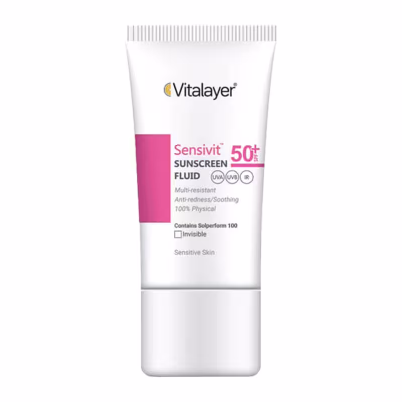 ضد آفتاب بدون رنگ SPF50 مخصوص پوست حساس ویتالیر Vitalayer مدل Sensivit حجم 50ml