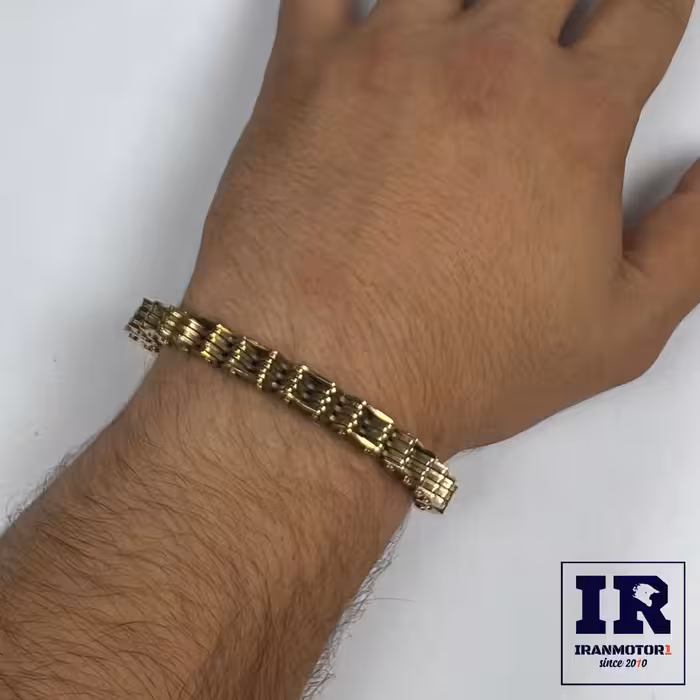 دستبند طرح زنجیر موتورسیکلت طلایی درشت