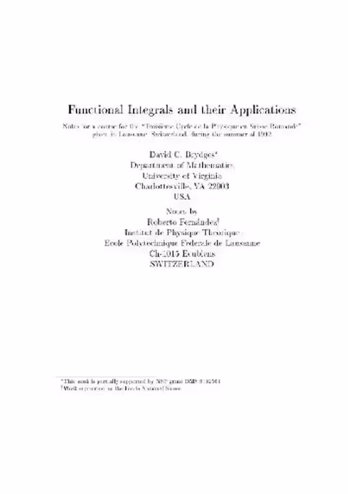 خرید و دانلود نسخه کامل کتاب Functional Integrals and their Applications