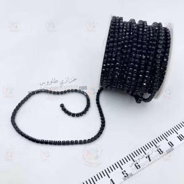 نگین متری سایز 8 پایه هم رنگ ( مشکی )