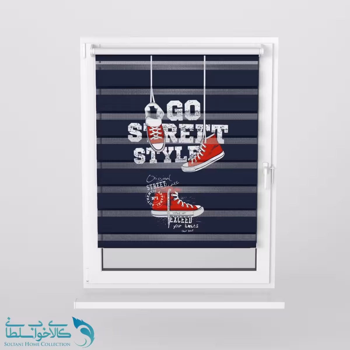 پرده زبرا اتاق کودک طرح آل استار کد A2749