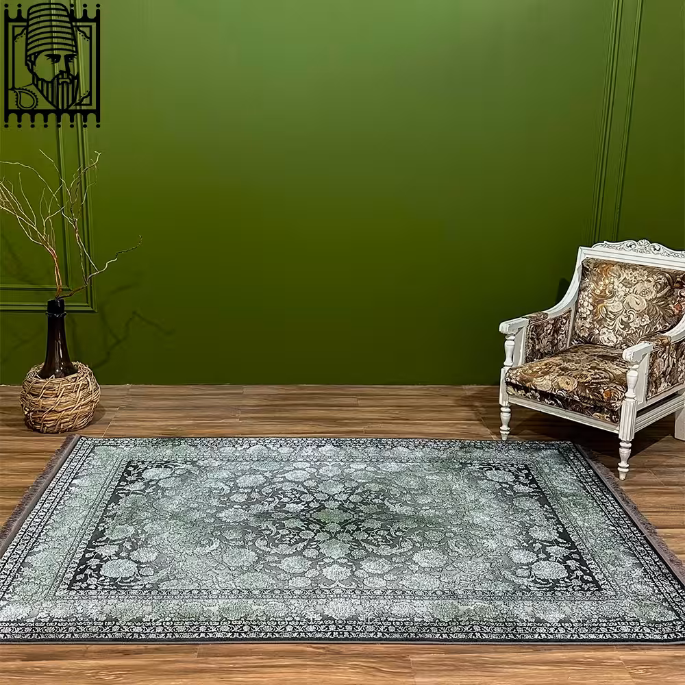 فرش مدرن آروین کد 73017 سبز طوسی