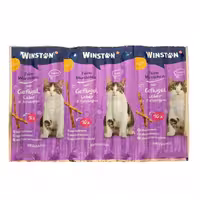 تشویقی مدادی گربه با طعم جگر مرغ و علف گربه وینستون (Winston with Chicken and Liver) بسته 10 عددی