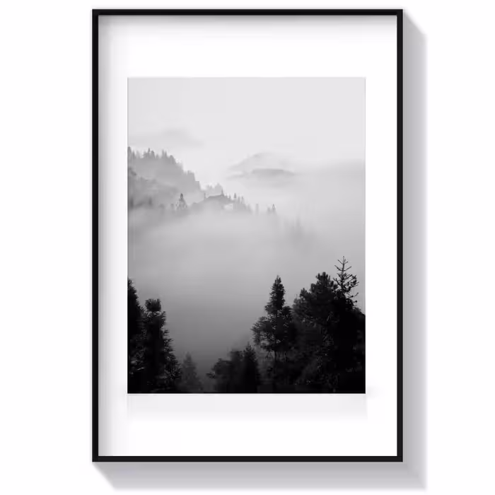 تابلو سیاه سفید طرح The Morning Mist