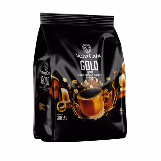 پودر قهوه فوری ونزکافه مدل گلد حاوی جنسینگ بسته 40 عددی