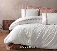 روتختی سفید صورتی طرح گلدوزی دونفره Voyager