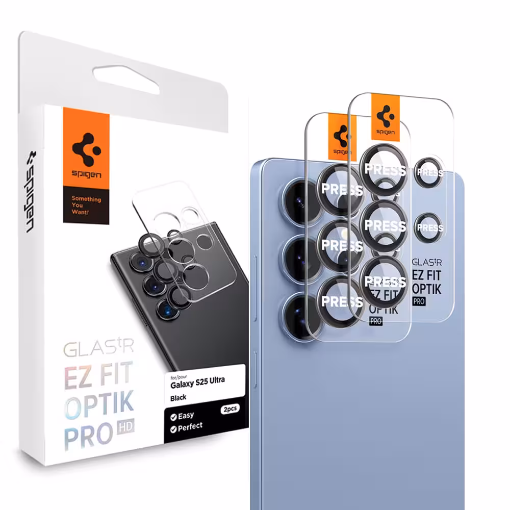محافظ لنز دوربین اسپیگن مدل EZ Fit Optik Pro HD برای Galaxy S25 Ultra