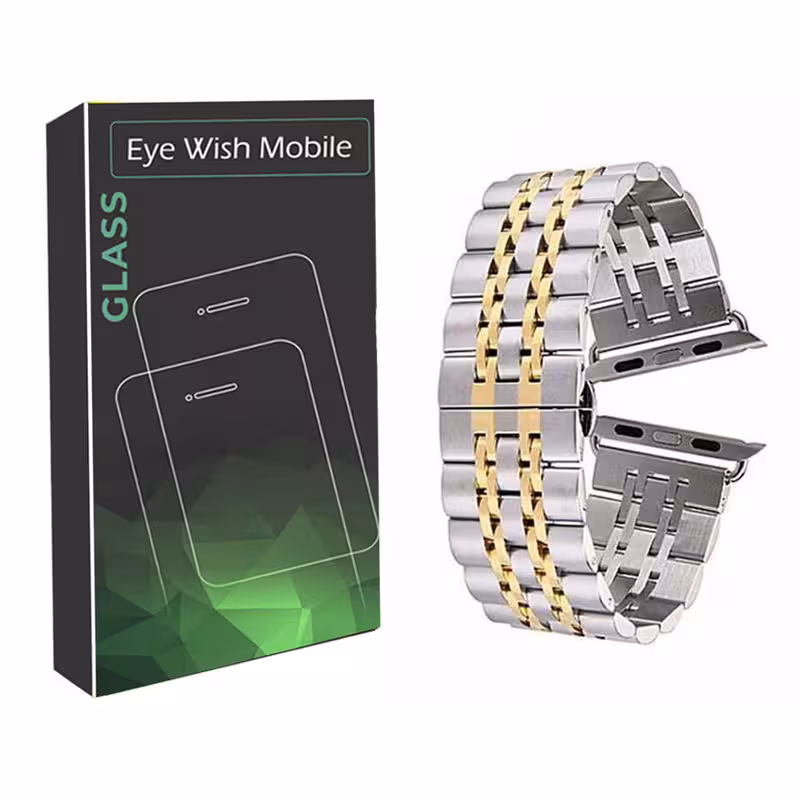بند آی ویش مدل 7bead dual color مناسب برای اپل واچ سری se/1/2/3/4/5/6/7/8/9/se2021/se2023/seAluminum  سایز 40 میلی متر