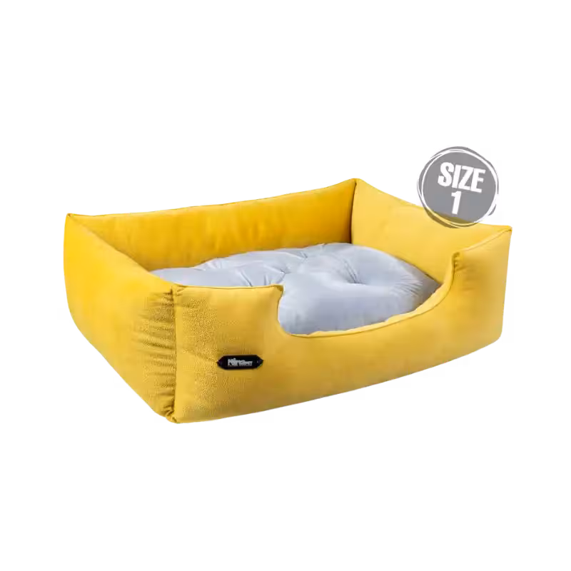 جای خواب U سایز 1 رنگ/طرح زرد طوسی کد 2009 برند Ninapet نیناپت