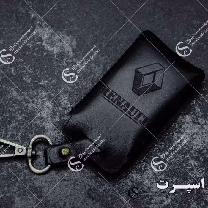 جاسوییچی چرم طبیعی گاوی مشکی مناسب رنو تالیسمان و کلئوس