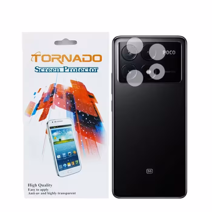 محافظ لنز دوربین تورنادو مدل نانو گلس مناسب برای موبایل شیائومی Poco X6 Pro بسته 40 عددی