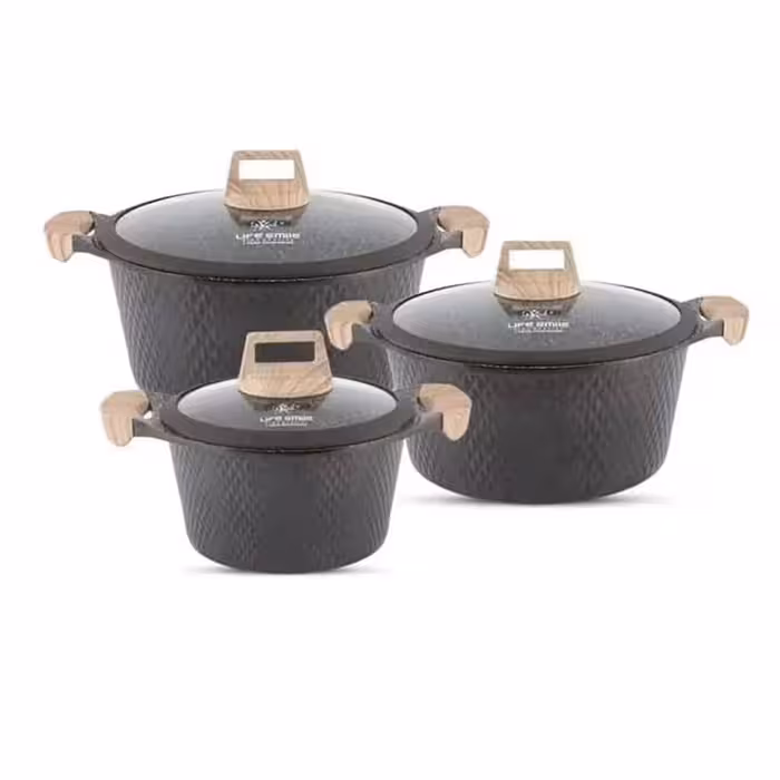 سرویس قابلمه گرانیتی 6 پارچه لایف اسمایل مدل MR-6-2 سایز 16 تا 24