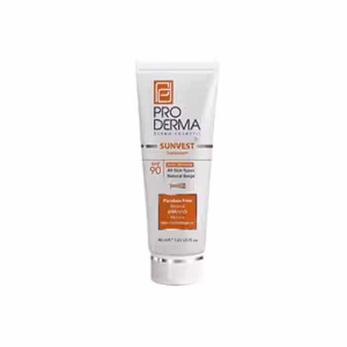 کرم ضد آفتاب و ضد چروک SPF90 پرودرما (بژ طبیعی)