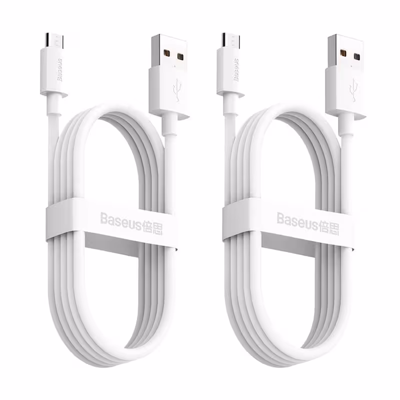 کابل USB به MicroUSB باسئوس مدل tzcamzj-02 طول 1.5 متر مجموعه 2 عددی