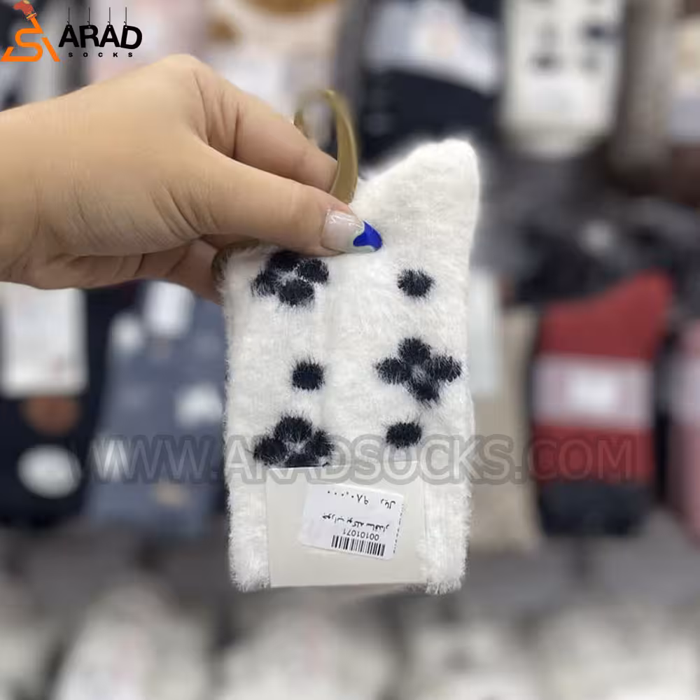 جوراب زمستانه موهر سفید مشکی