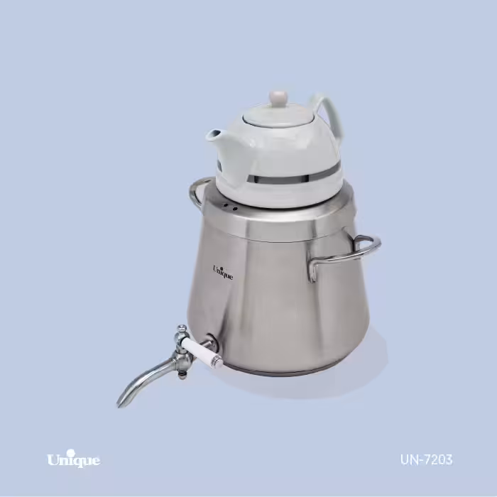 کتری و قوری شیردار 4 لیتر استیل یونیک مدل UN-7203