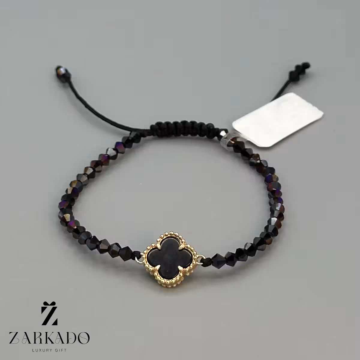 دستبند سنگی و طلا ونکلیف مشکی