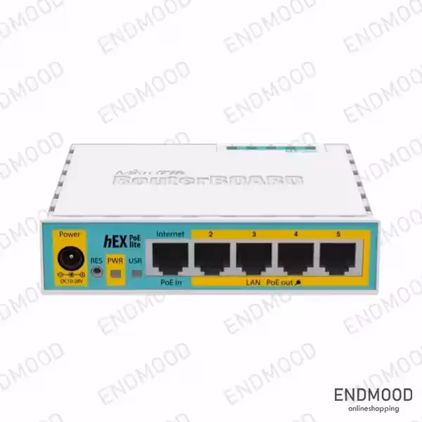 روتر میکروتیک hEX PoE lite پنج پورت 10100 Mikrotik RB750UPr2