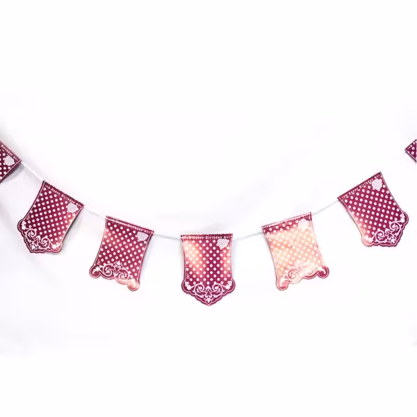 خرید ریسه بنفش خال سفید