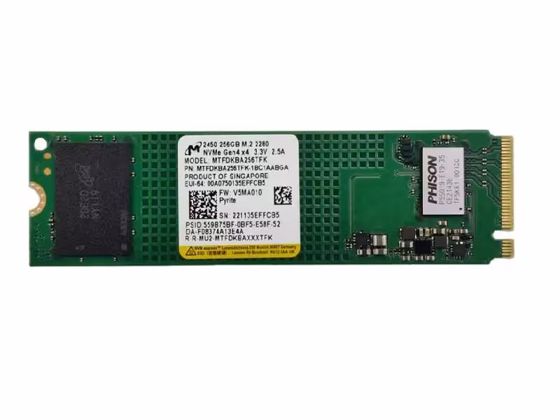 حافظه SSD میکرون Micron MTFDKBA256TFK 256GB M.2 استوک