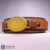 دستبند چرمی نقره شرف الشمس همراه حرز امام جواد