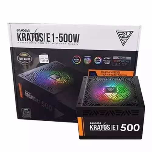 پاور گیمدیاس مدل Gamdias Kratos E1 500W RGB (آکبند)