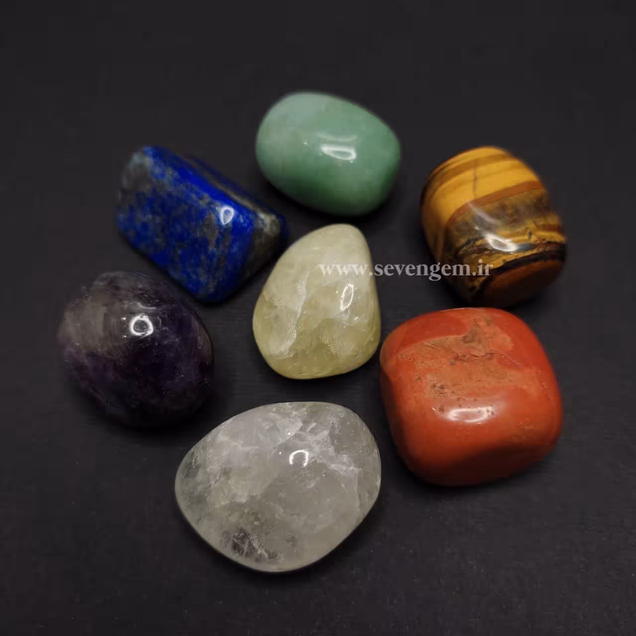 پک 149 گرمی تامبل سنگهای هفت چاکرا (کد63)
