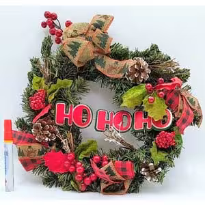 حلقه کاج کریسمس طرح ho ho