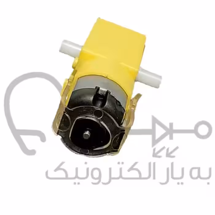 گیربکس پلاستیکی زرد دو شفت بدون موتور