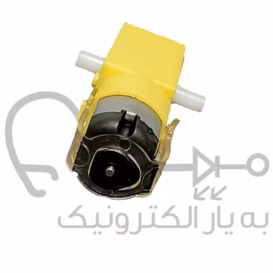 گیربکس پلاستیکی زرد دو شفت بدون موتور