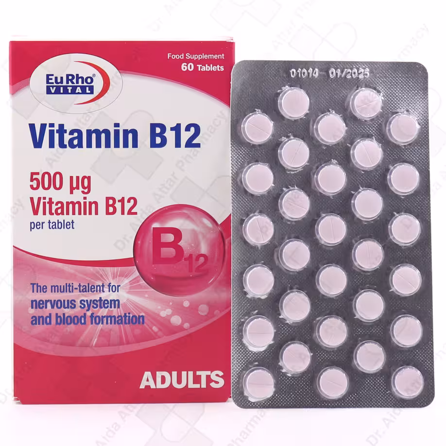 قرص ویتامین B12 یوروویتال 60 عددی