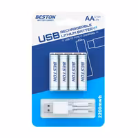 باتری قلمی قابل شارژ بستون مدل USB‑TYPE C Charging بسته 4 عددی