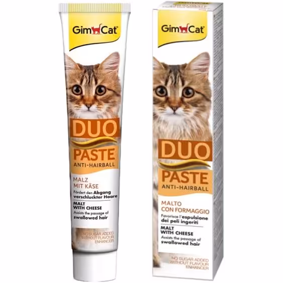 خمیر مالت گربه برند جیم کت (GimCat) انتی هیربال با طعم پنیر