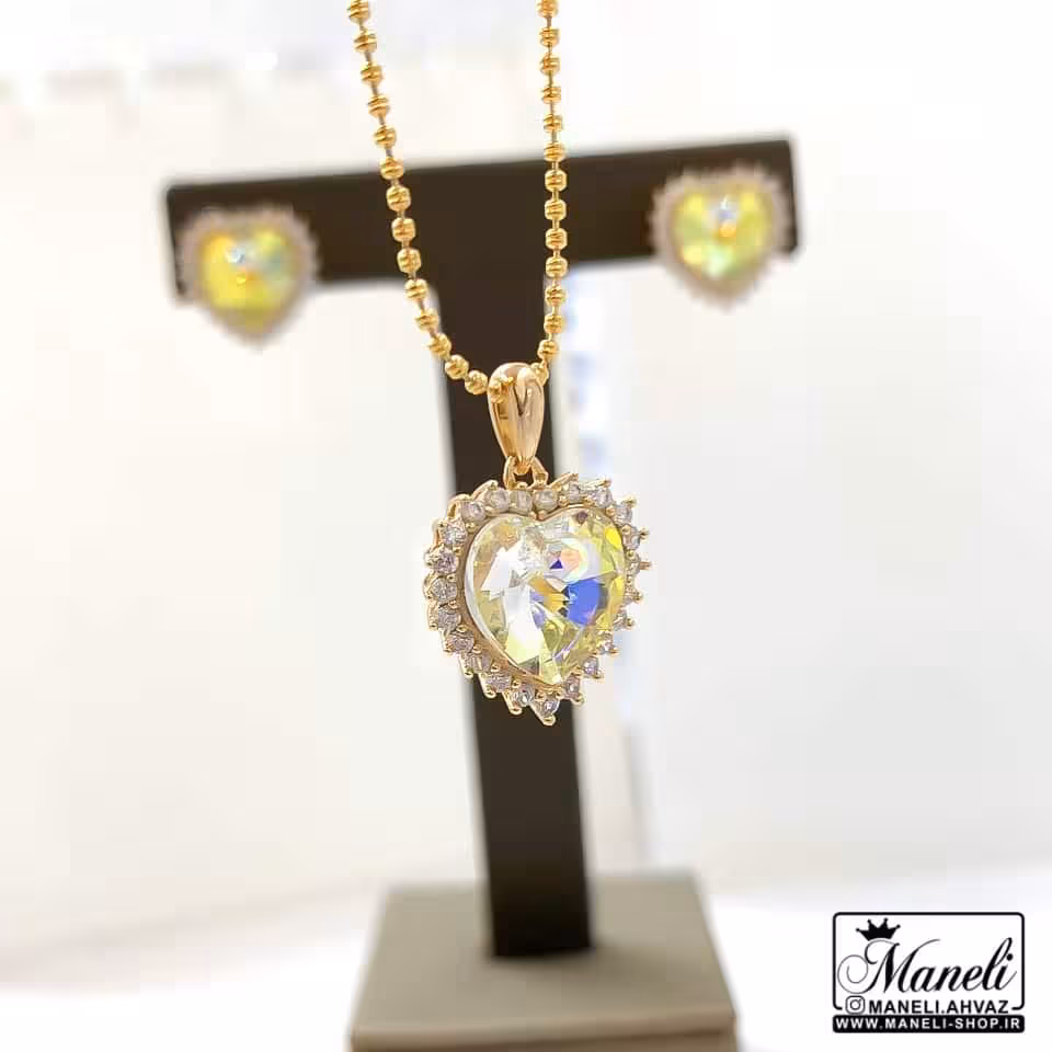 نیم ست سواروسکی | نگین زرد | برند ژوپینگ 14011002