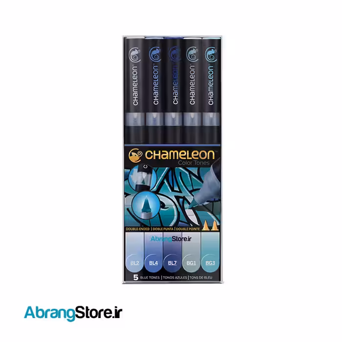 مارکر طراحی کملیون ست آبی 5 عددی