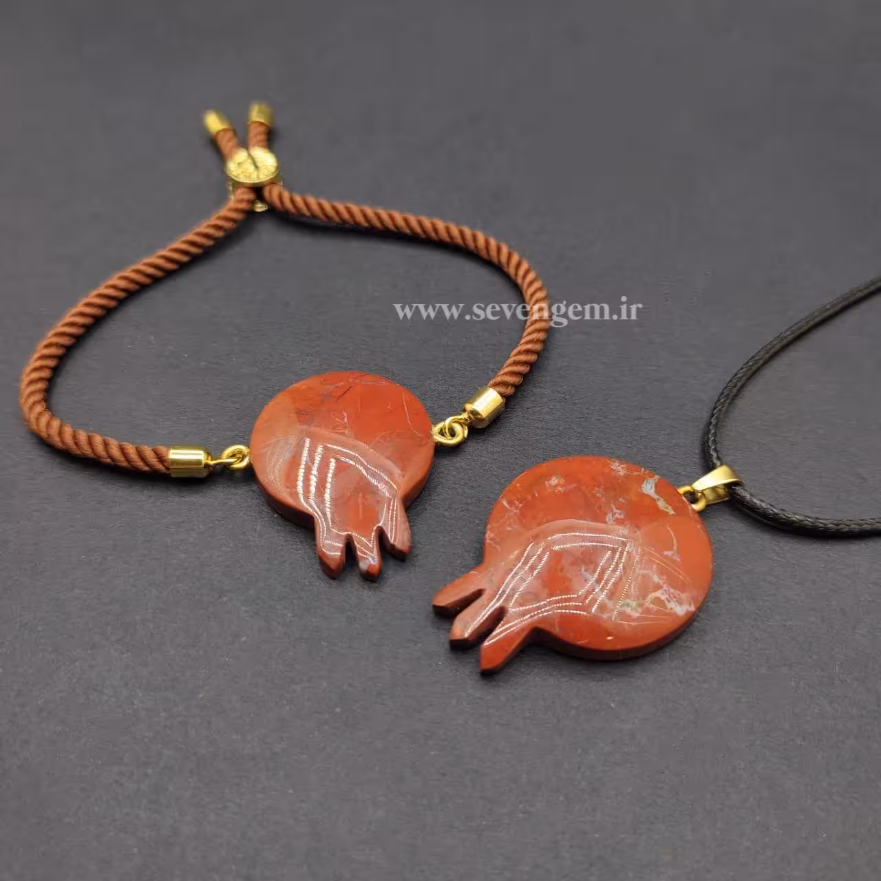 نیم ست جاسپر قرمز تراش اناری (کد291)