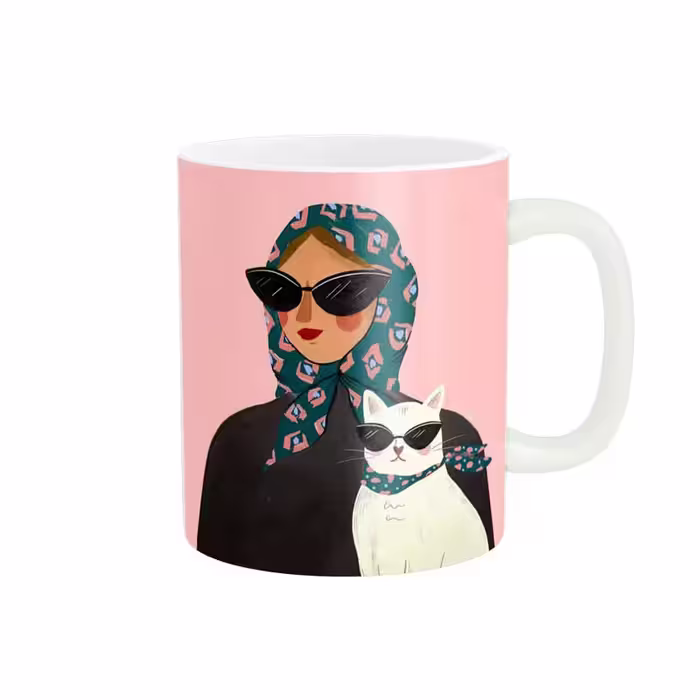 ماگ مدل دخترونه با گربه کد 00074