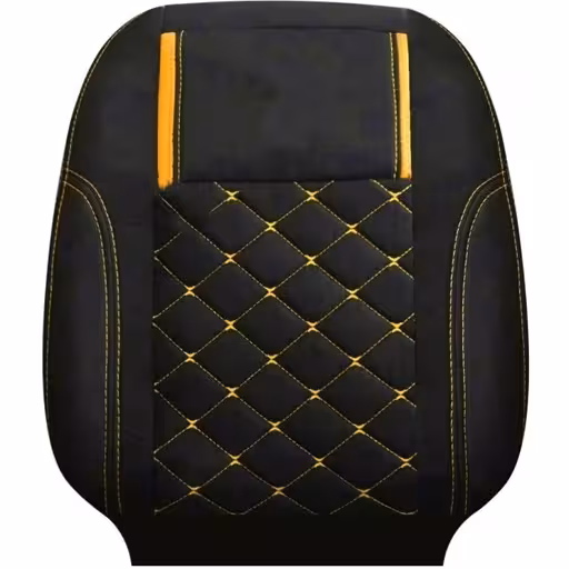 خرید روکش صندلی کوییک سوشیانت جودون مدل دیسکی مشکی دوخت زرد | اتوموبی