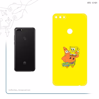 برچسب پوششی ماهوت مدل SpongeBob SquarePants مناسب برای گوشی موبایل هوآوی Y7 Prime 2018